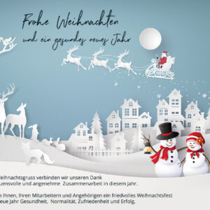 niedliche Weihnachts E-Card mit Winterlandschaft, ohne Werbung, mit Spruch (671)