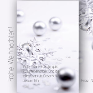 elegante, geschäftliche Weihnachts E-Card mit Spruch, ohne Werbung in Silber (00680)