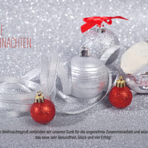 digitale Weihnachts E-Card für Kunden in Silber und Rot, ohne Werbung mit Spruch (683)