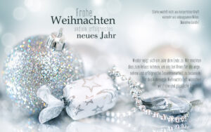 exklusive, geschäftliche Weihnachts E-Card mit Spruch, ohne Werbung, Silber (00687)