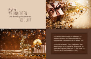 extravagante, digitale Weihnachtskarte für Kunden, eCard in Bronze, Gold & Pastell, ohne Werbung (690)