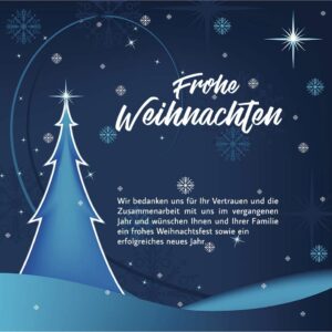 geschäftliche Weihnachts E-Card in Blau mit Spruch, ohne Werbung (694)