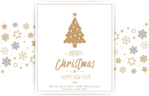 Weihnachts eCard für Kunden in Weiß/Gold mit Spruch EN, ohne Werbung (715)