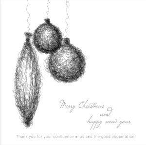 abstrakte Weihnachts E-Card in Grau und Weiß, geschäftlich, ohne Werbung (722)