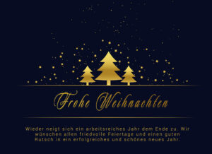 edle, geschäftliche Weihnachts E-Card mit Spruch, Blau & Gold, ohne Werbung (724)