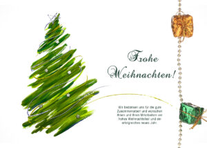 kreative, extravagante Weihnachts E-Card, grüner Weihnachtsbaum mit Spruch (734)