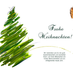 kreative, extravagante Weihnachts E-Card, grüner Weihnachtsbaum mit Spruch (734)