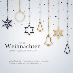 edle Weihnachts eCard für Kunden in Weiß/Gold mit Spruch, ohne Werbung (735)