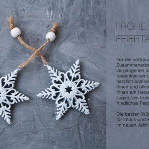 geschäftliche Weihnachts eCard mit Sternen, mit Spruch in Grau/Weiß, ohne Werbung (736)