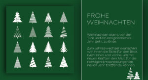 umweltfreundliche, geschäftliche Weihnachts E-Card mit Spruch in Grün, ohne Werbung (751)