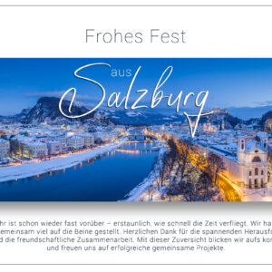 traumhafte geschäftliche Weihnachts E-Card von Salzburg, mit Spruch, ohne Werbung (767)