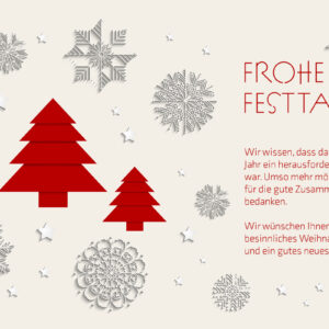 geschäftliche Weihnachts-E-Card in Pastell & Rot, ohne Werbung, mit Spruch (791)