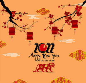 chinesische Neujahrs-E-Cards, Jahr des Tigers, geschäftlich, ohne Werbung (828)