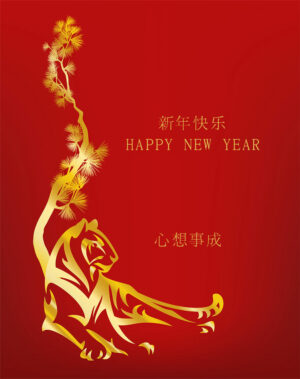 chinesische Neujahrs-E-Cards, Jahr des Tigers, geschäftlich, ohne Werbung (855)