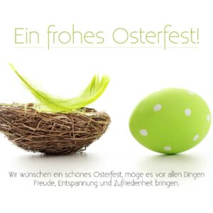 edle, geschäftliche Oster E-Cards grünem Ei und Spruch, ohne Werbung (00323)