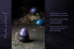 extravagante, geschäftliche Oster E-Cards mit violettem Osterei, ohne Werbung, mit Spruch (00351)
