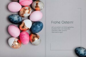 geschäftliche Oster E-Cards mit bunten Ostereiern