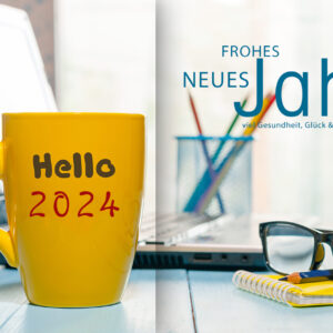lustige Neujahrs-E-Card „Büro“ mit Kaffeetasse für nette Kollegen (272)