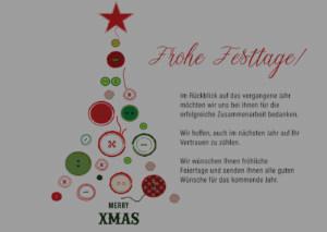 abstrakter Weihnachtsbaum mit Knöpfen, geschäftliche Weihnachts eCard, ohne neutralem Werbung (877)