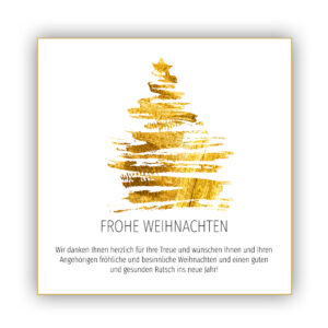abstrakte Weihnachts eCard für Kunden in Weiß/Gold mit Spruch, ohne Werbung (894)