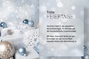 geschäftliche Weihnachts E-Card in Pastellblau mit Spruch, ohne Werbung (899)