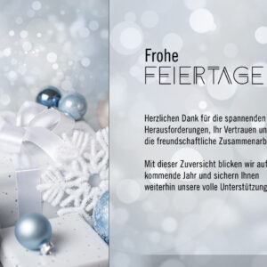 geschäftliche Weihnachts E-Card in Pastellblau mit Spruch, ohne Werbung (899)