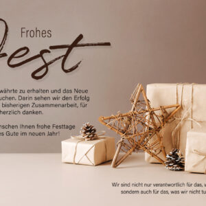 geschäftliche, digitale Weihnachtskarte "Frohes Fest" ohne Werbung, mit Spruch (922)