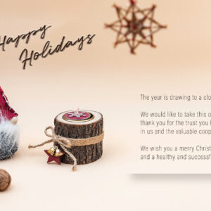 Weihnachts-E-Card für Kunden "Happy Holidays" ohne Werbung, mit Spruch EN (923)