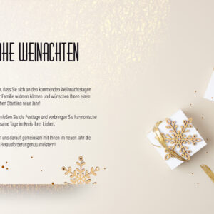 geschäftliche Weihnachtskarte E-Card in Creme & Gold mit Spruch (929)