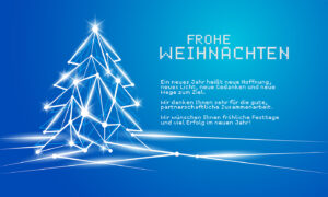 umweltfreundliche, abstrakte Weihnachts E-Card Blau/Türkis/Weiß, geschäftlich, ohne Werbung, mit Spruch (934)