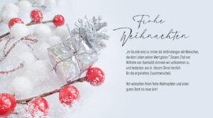 geschäftliche Weihnachts E-Card mit roten Beeren, mit Spruch, ohne Werbung (942)