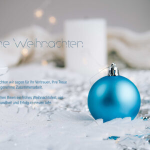 edle digitale Weihnachtskarte für Kunden in silber & türkis • E-Card mit Spruch, ohne Werbung (956)