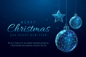 extravagant, glänzende Weihnachts E-Card für Kunden in Blau/Türkis mit Spruch in EN, ohne Werbung (1000)