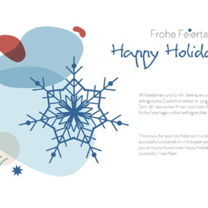 "Happy Holidays" Christmas Business E-Card, ohne Werbung, mit Spruch in DE/EN (1025)