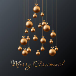 "Merry Christmas" Business Christmas eCard in black/bronze (1027)