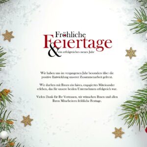 geschäftliche nostalgische Weihnachts E-Card mit roten Beeren, mit neutralem Spruch, ohne Werbung (1039)