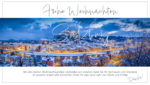 wunderschöne geschäftliche Weihnachts E-Card von Salzburg, mit Spruch, ohne Werbung (1043)