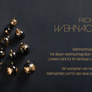 extravagante Weihnachts eCard für Kunden in Schwarz &Gold mit Spruch, ohne Werbung (1059)