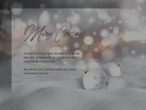elegante, geschäftliche Weihnachts E-Card in Weiß & Silber, mit Spruch in EN, ohne Werbung (1064)