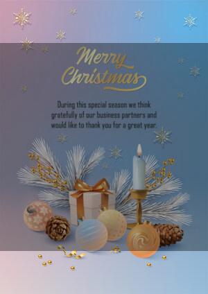 Business Christmas E-Card in Pastell mit Spruch auf EN, ohne Werbung (1066)