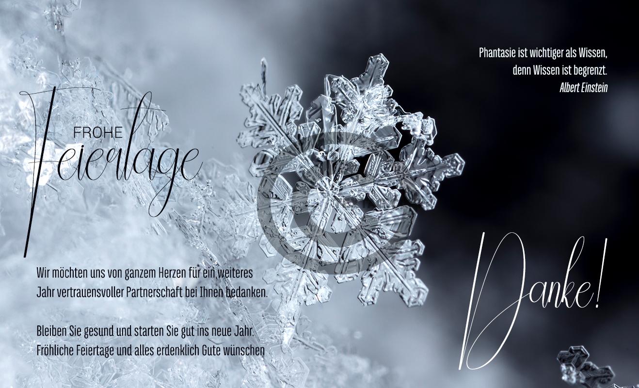 geschäftliche Weihnachtskarte, E-Card "Frohe Feiertage" mit neutralen Spruch, ohne Werbung (1100)