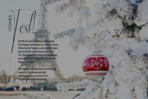 umweltfreundliche geschäftliche Weihnachts E-Card mit roter Kugel & Eifelturm, ohne Werbung mit Spruch (1114)