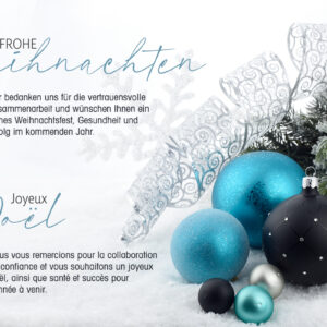 umweltfreundliche elegante Business Weihnachts E-Card, ohne Werbung, mit mehrsprachigen Spruch DE/FR (1117)