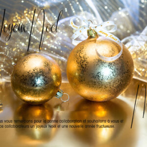 umweltfreundliche elegante Business Weihnachts E-Card in Gold, ohne Werbung, mit Spruch in FR (1119)