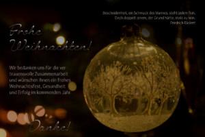 ausgefallene umweltfreundliche, nostalgische, geschäftliche Weihnachtskarte in Braun & Gold mit Spruch, ohne Werbung (1138)