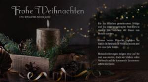 geschäftliche, nostalgische Weihnachts-E-Card in Braun mit Spruch, ohne Werbung (1143)