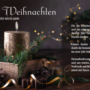geschäftliche, nostalgische Weihnachts-E-Card in Braun mit Spruch, ohne Werbung (1143)