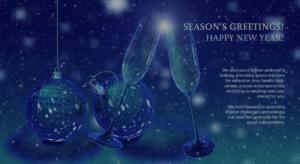 Business Christmas and New Year eCard in Blue/Turquoise, with a neutral message in English, without advertising.
