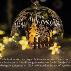 umweltfreundliche, nostalgische, geschäftliche Weihnachtskarte in Braun & Gold mit Spruch, ohne Werbung (1160)
