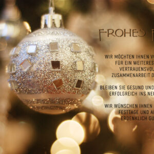 Weihnachts E-Card Frohes Fest mit glänzender Kugel in Silber - mit Spruch, ohne Werbung (1184)